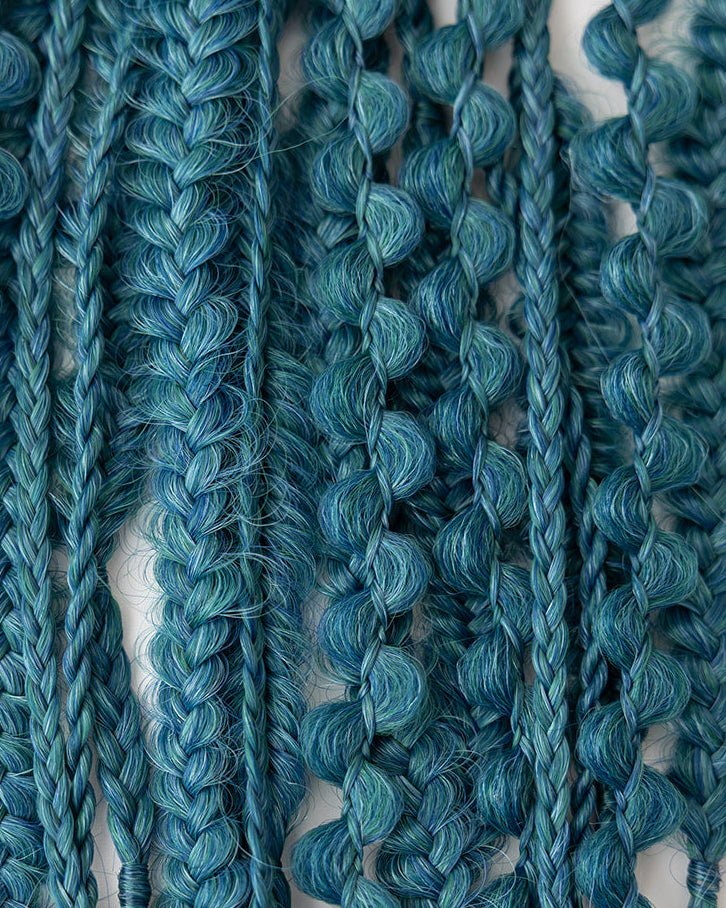Details of the 5 unique texture strands in the Cosmic Teal Luma Bundles