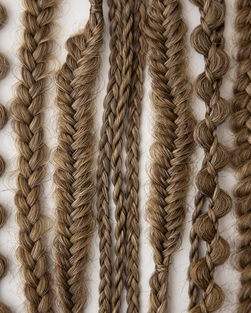 Details of the 5 unique texture strands in the Golden Chestnut Luma Bundles