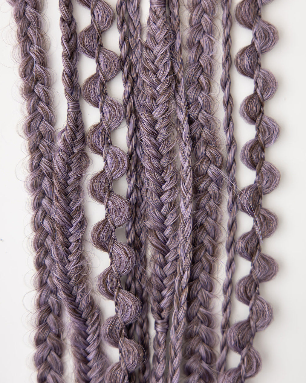 Details of the 5 unique texture strands in the Wisteria Luma Bundles