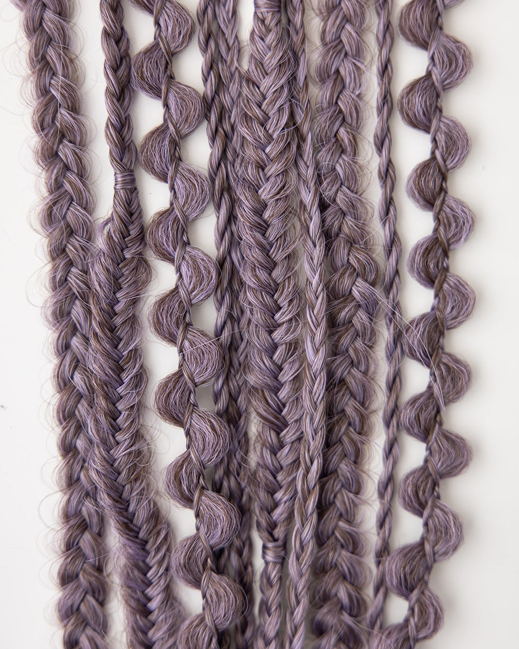 Details of the 5 unique texture strands in the Wisteria Luma Bundles